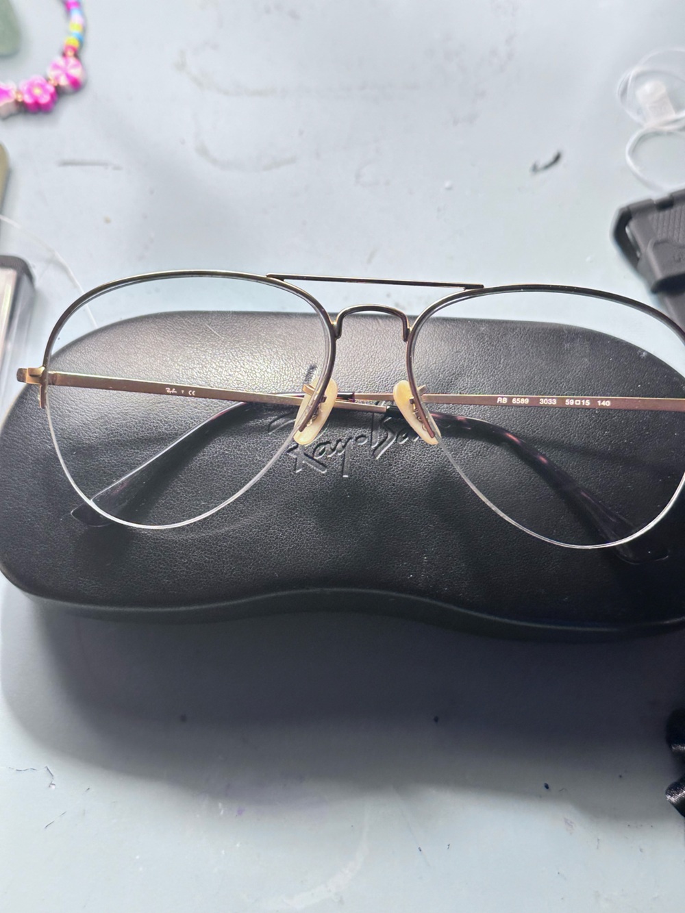 Ray Ban prescription glasses gold